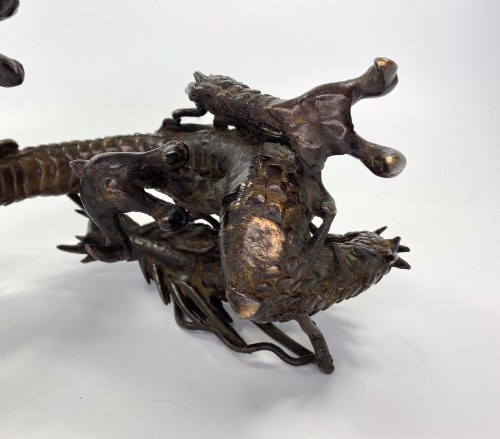 Japanese bronze Dragon okimono, Meiji Period. View XV