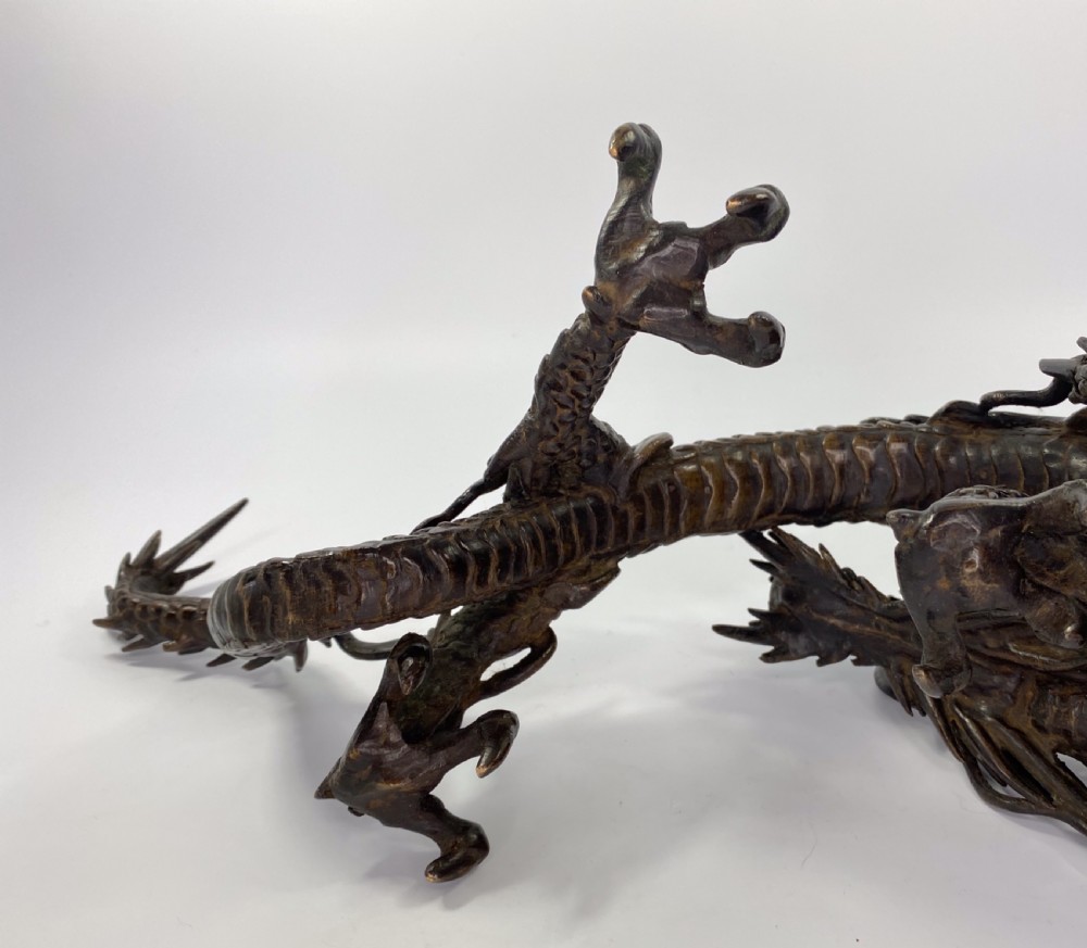 Japanese bronze Dragon okimono, Meiji Period. View XVI