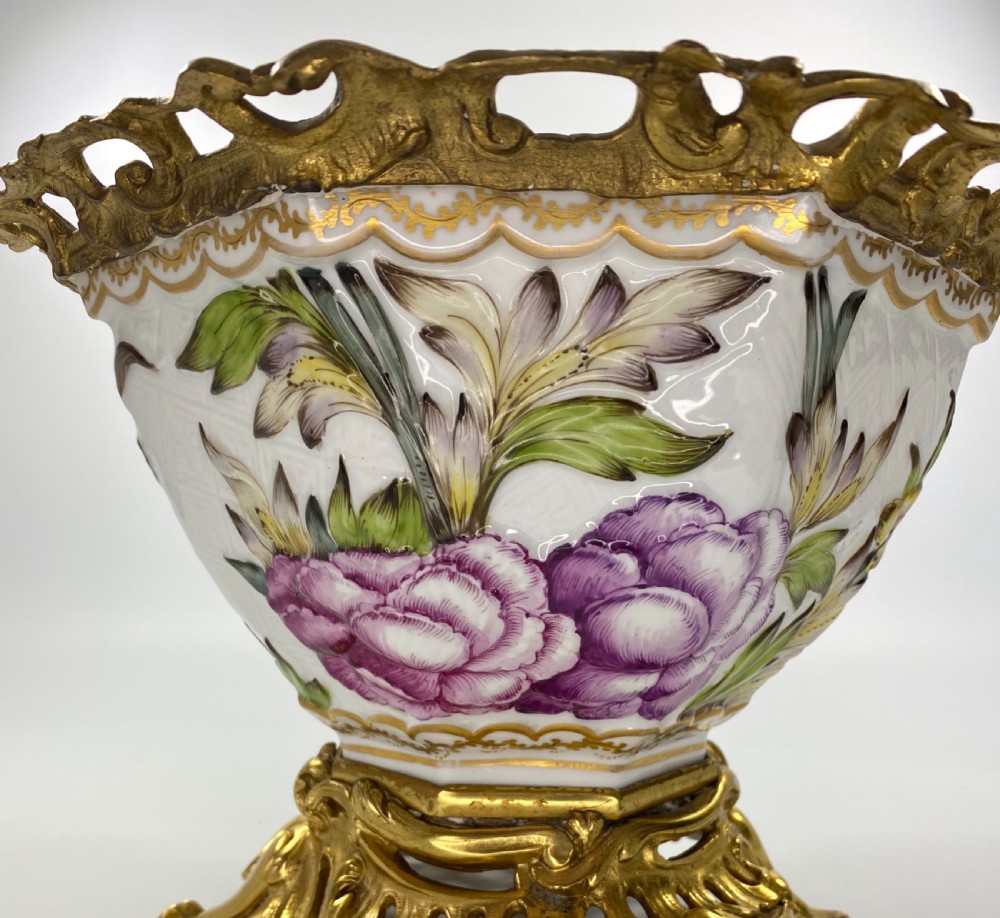 French porcelain bowl, ormolu mounts, c. 1880. View II