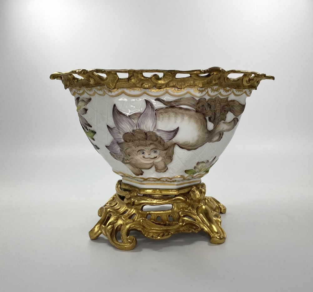 French porcelain bowl, ormolu mounts, c. 1880. View III