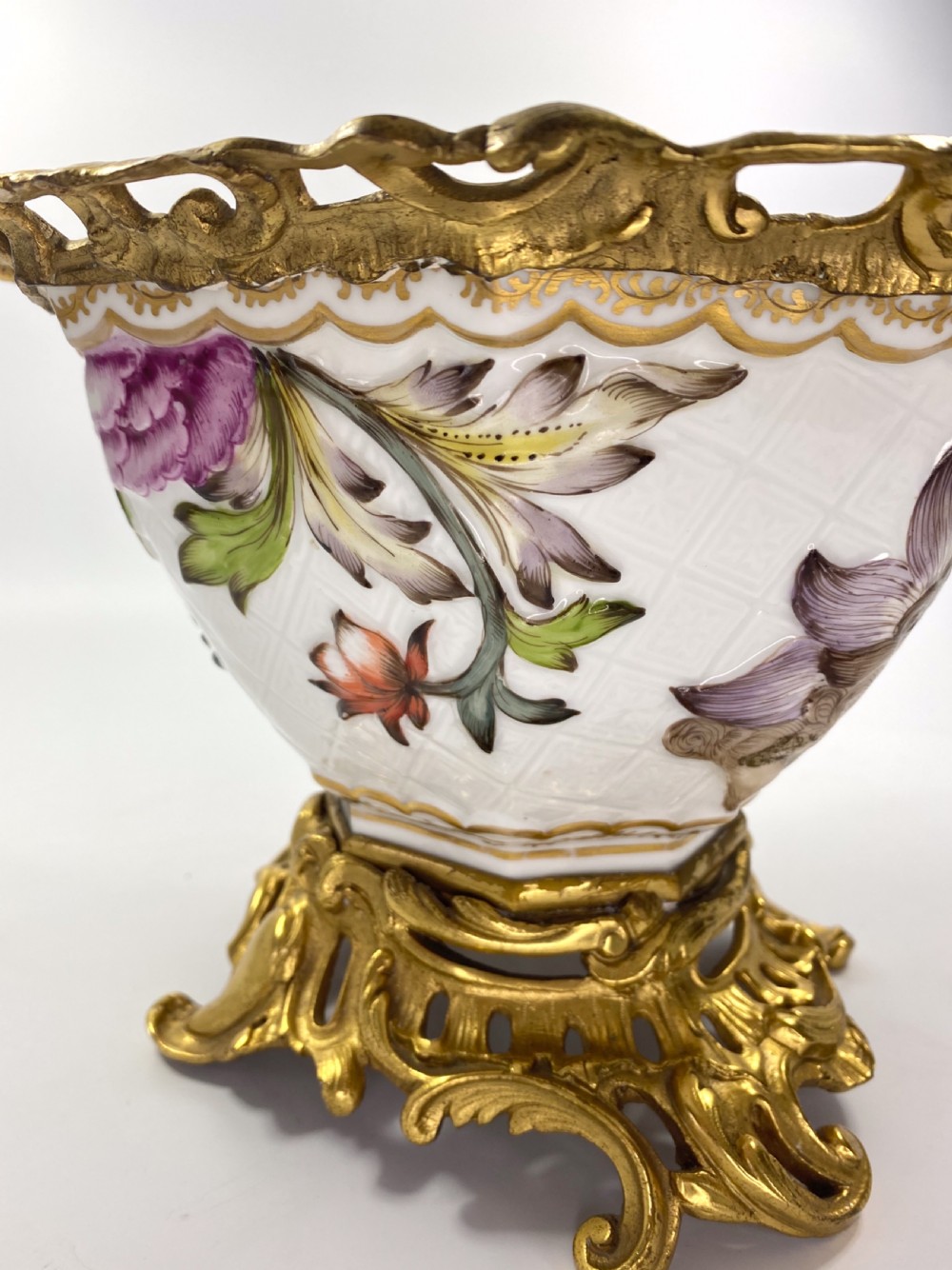 French porcelain bowl, ormolu mounts, c. 1880. View VI