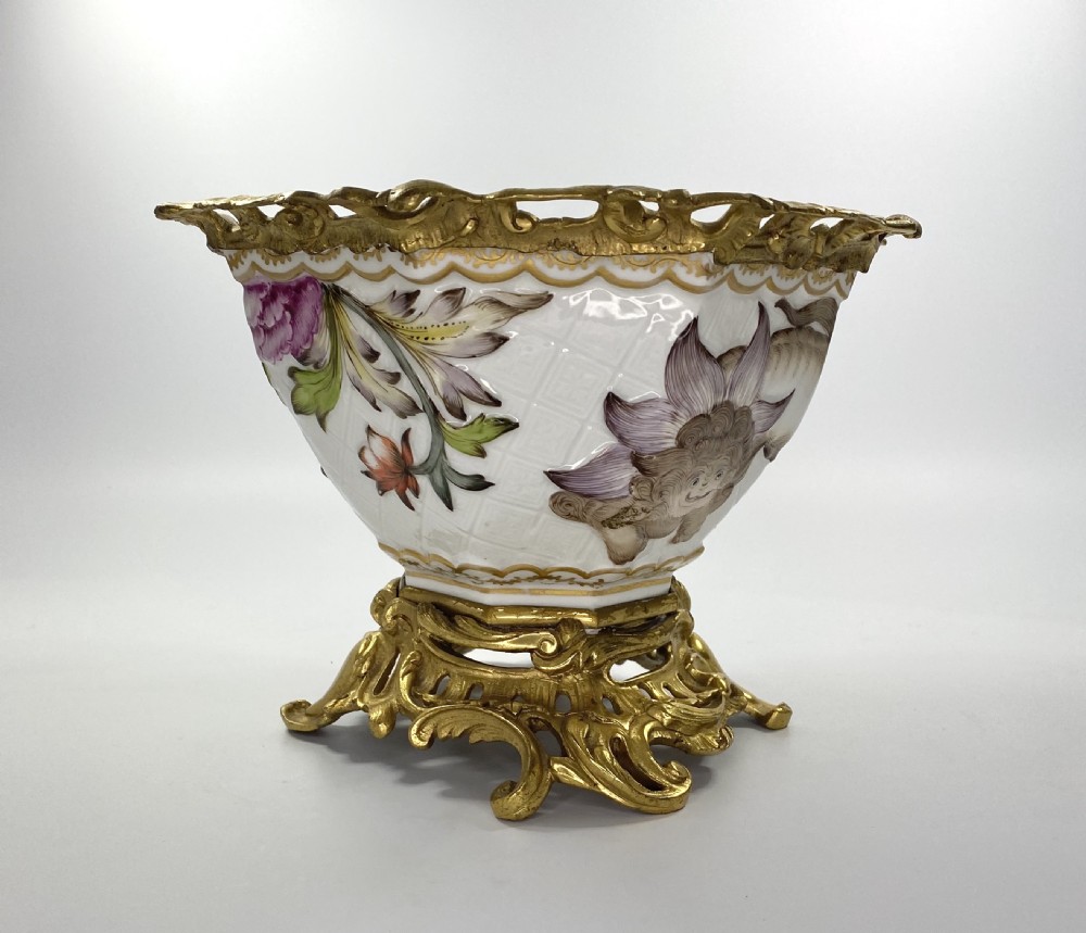 French porcelain bowl, ormolu mounts, c. 1880. View VII