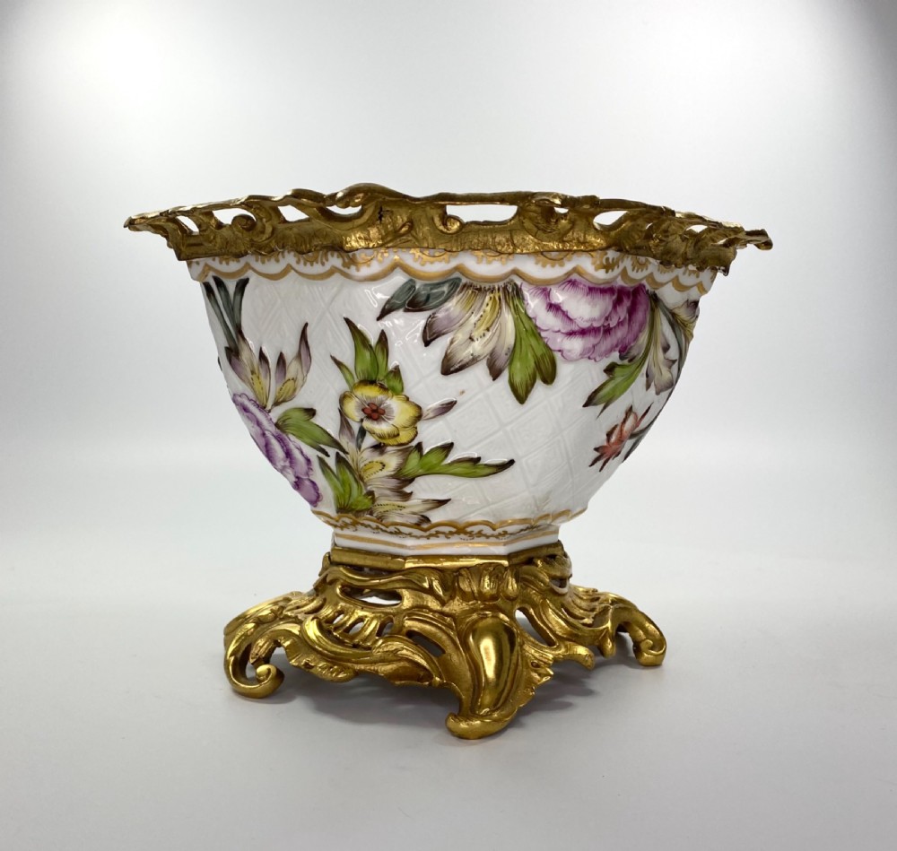 French porcelain bowl, ormolu mounts, c. 1880. View XIII
