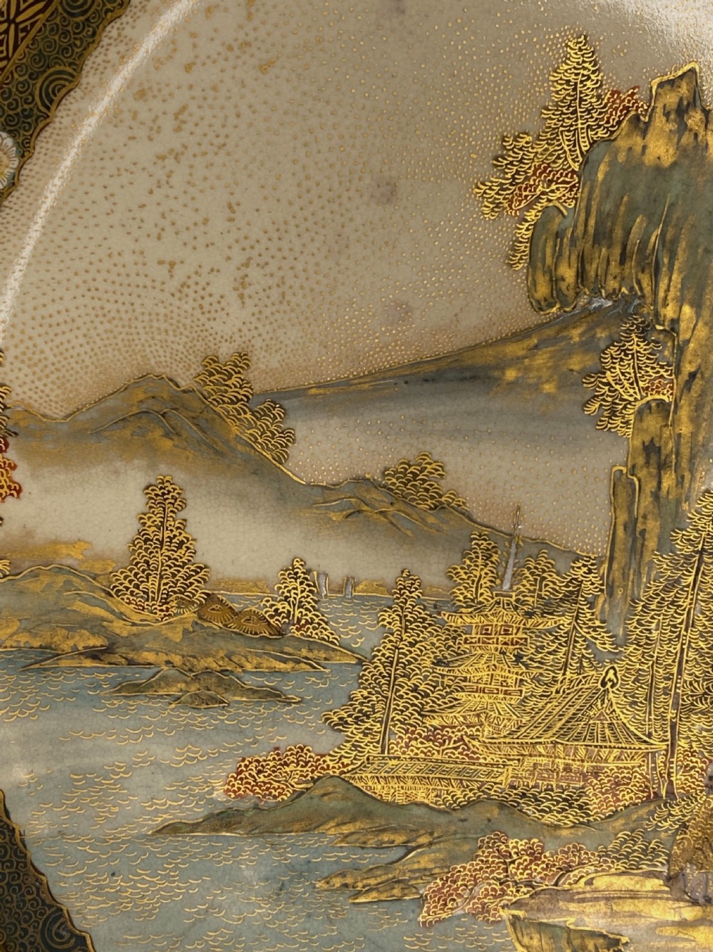 Satsuma pottery plate. Kinkozan. Meiji Period. View IV