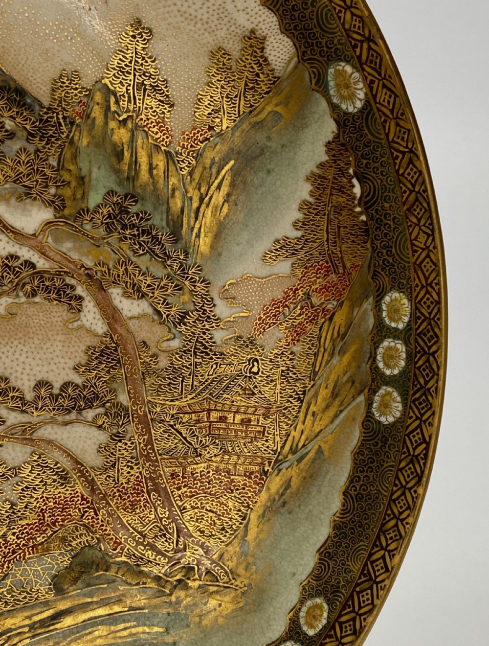 Satsuma pottery plate. Kinkozan. Meiji Period. View V