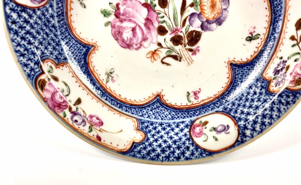 Pair Chinese porcelain dishes. Compagnie s des Indes. Qianlong Period. View VII