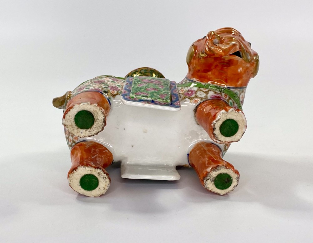 Pair Chinese porcelain elephant joss stick holders, c. 1850. Qing Dynasty. View XII