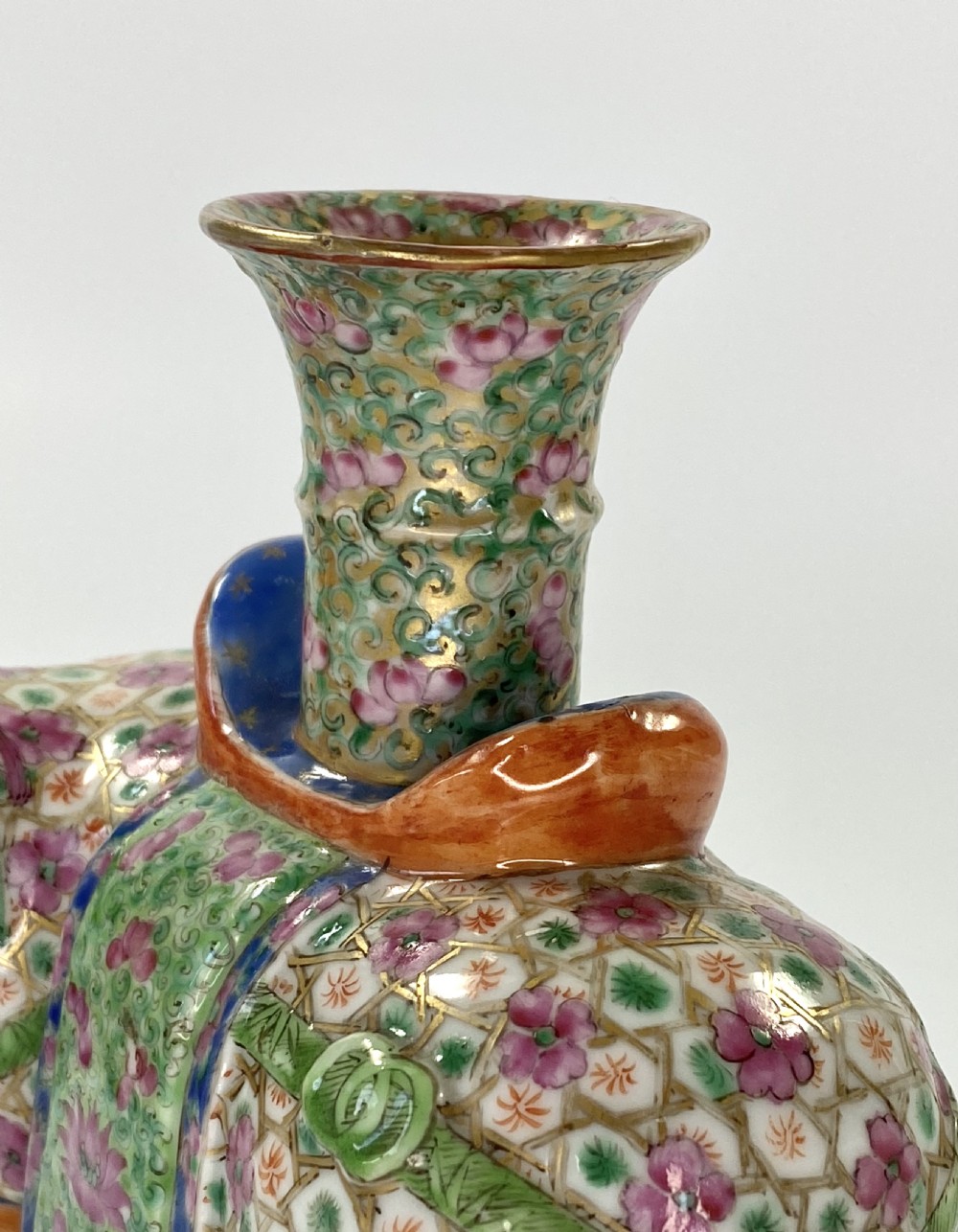 Pair Chinese porcelain elephant joss stick holders, c. 1850. Qing Dynasty. View XVIII