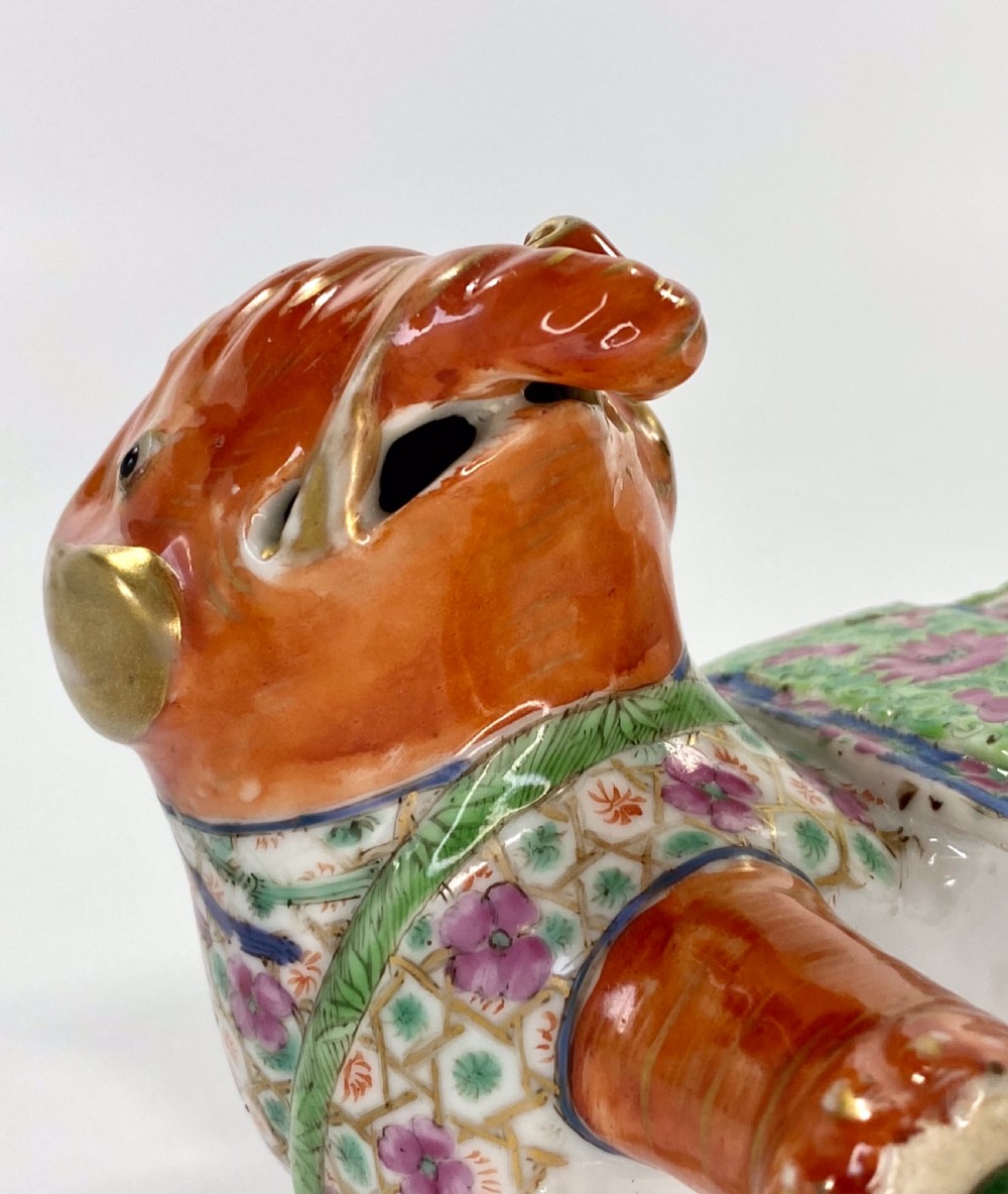 Pair Chinese porcelain elephant joss stick holders, c. 1850. Qing Dynasty. View XIX