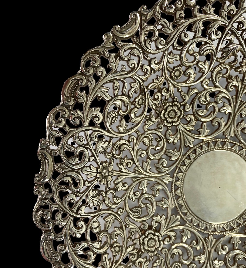 Indian Kutch reticulated silver salver, c. 1890. View II