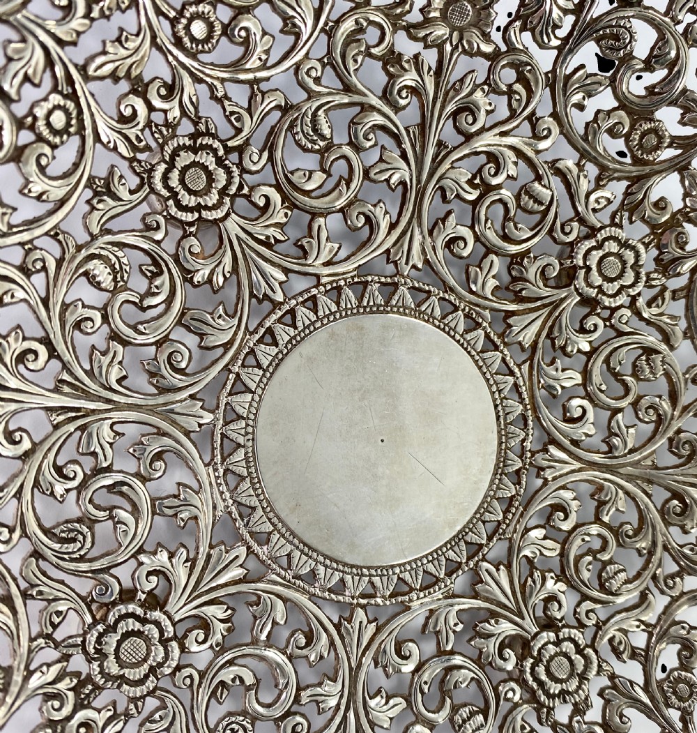 Indian Kutch reticulated silver salver, c. 1890. View III