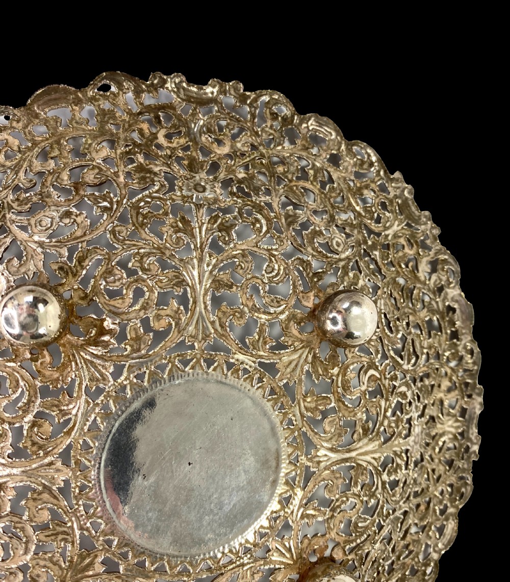 Indian Kutch reticulated silver salver, c. 1890. View IV