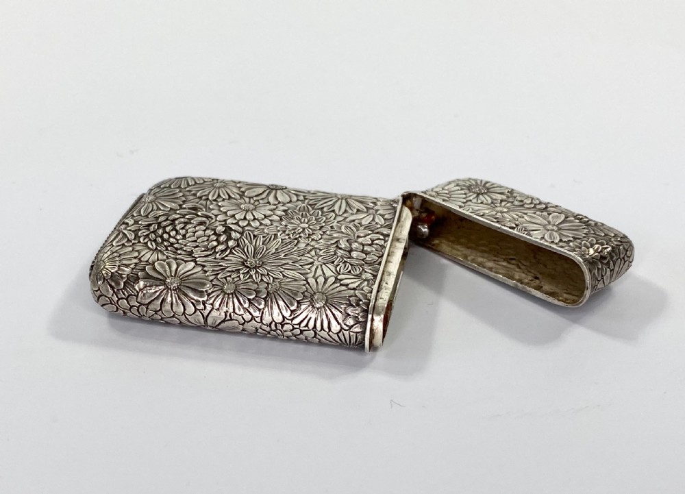 Japanese silver vesta, c. 1890. Meiji Period. View IV