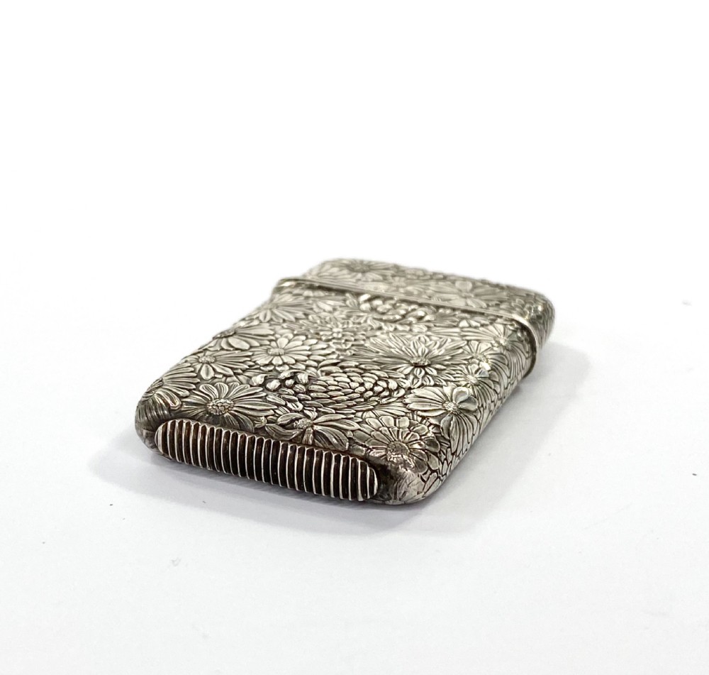 Japanese silver vesta, c. 1890. Meiji Period. View VIII