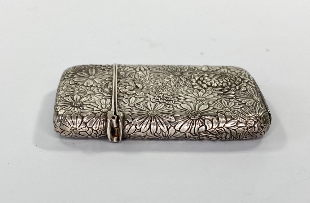 Japanese silver vesta, c. 1890. Meiji Period. View IX