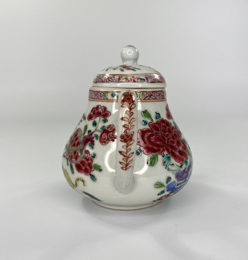Chinese porcelain Cockerel teapot, c. 1740. View V