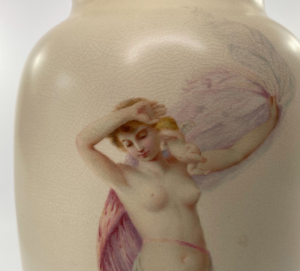 Pair Doulton Lambeth faience vases. J. P. Hewitt, c. 1885 View IV