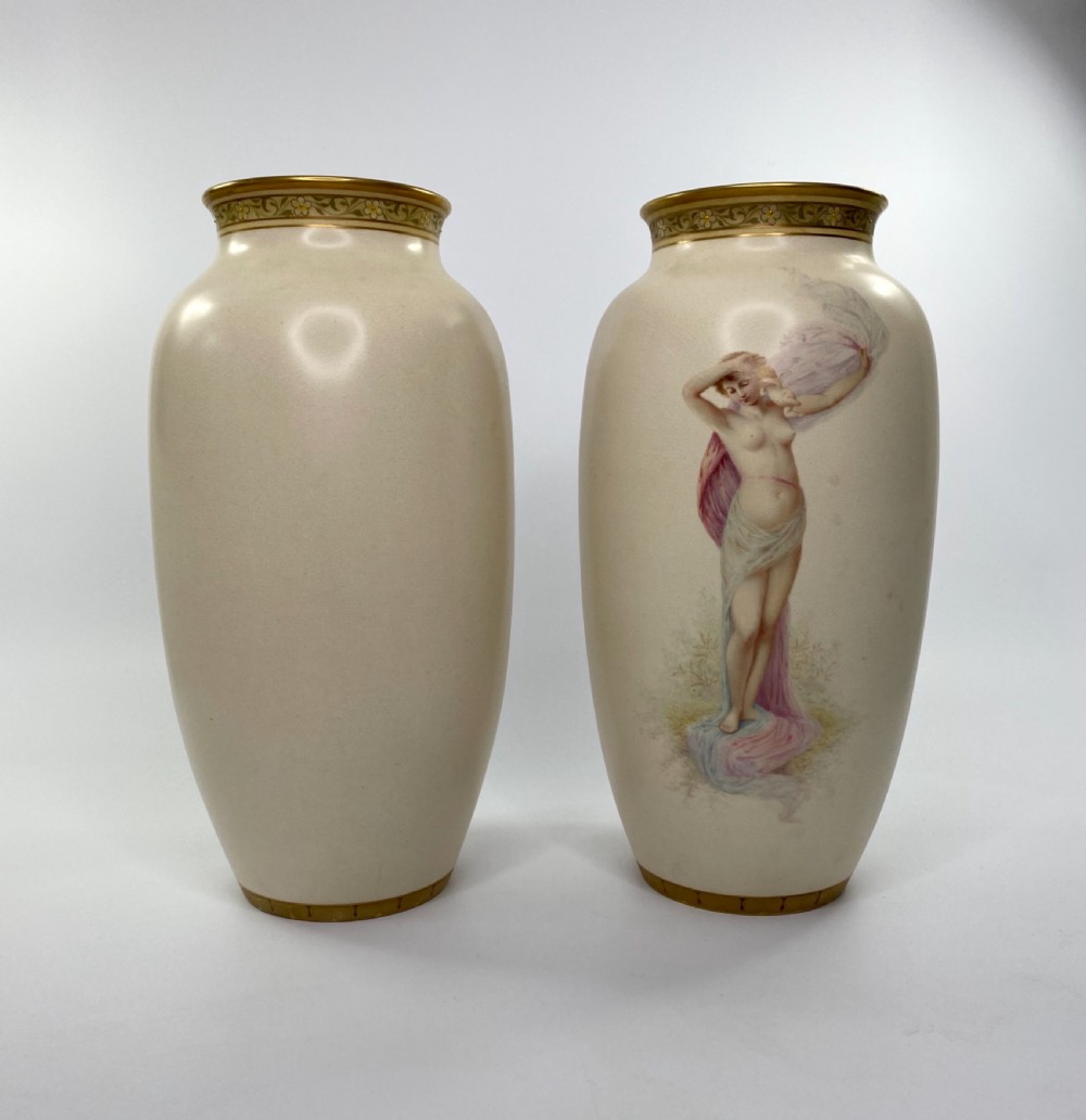 Pair Doulton Lambeth faience vases. J. P. Hewitt, c. 1885 View VII
