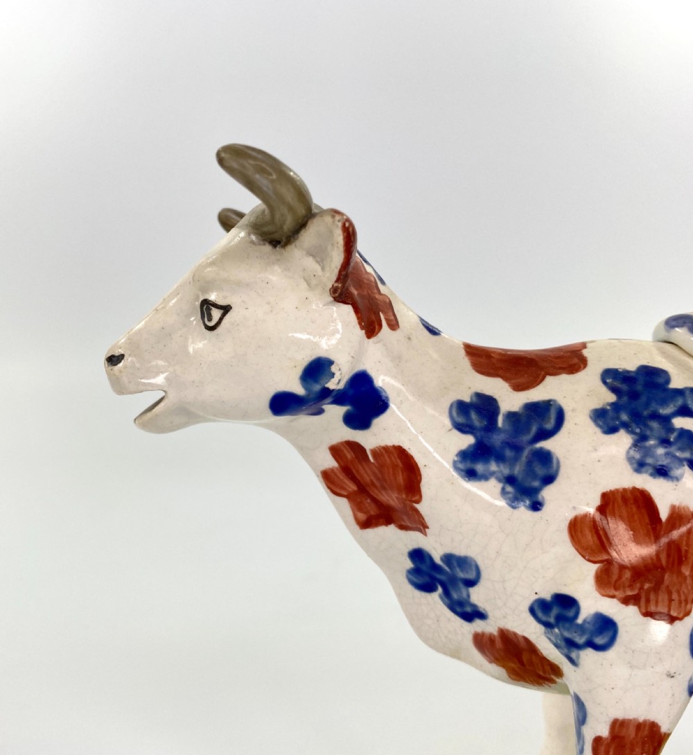 Swansea pottery cow creamer, c. 1820. View III