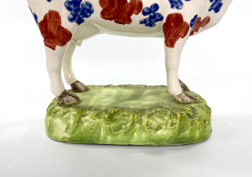 Swansea pottery cow creamer, c. 1820. View V