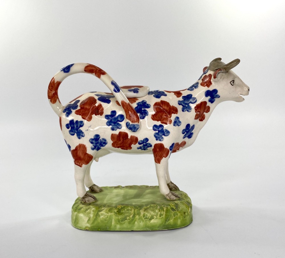 Swansea pottery cow creamer, c. 1820. View VI