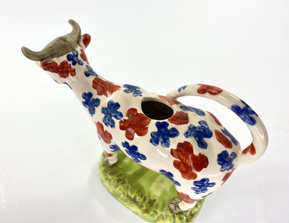 Swansea pottery cow creamer, c. 1820. View VIII