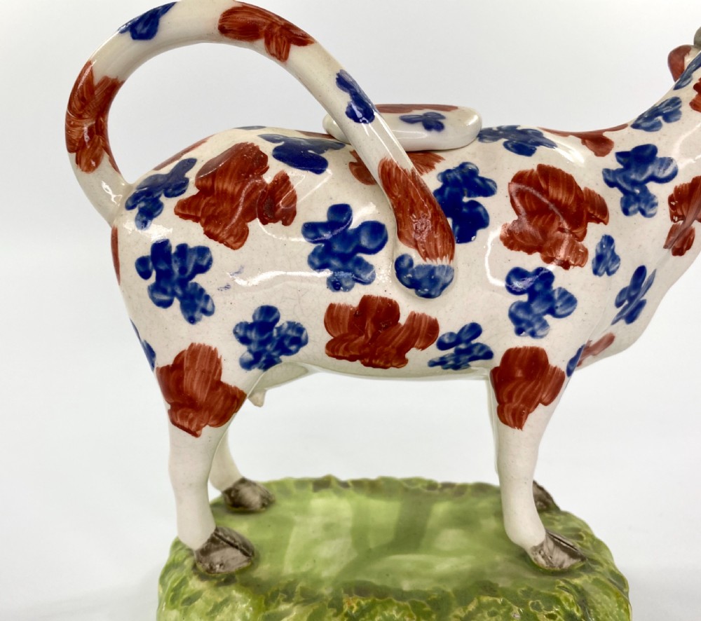 Swansea pottery cow creamer, c. 1820. View X