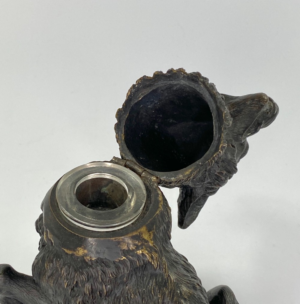 Austrian bronze inkwell, c. 1890. View XII