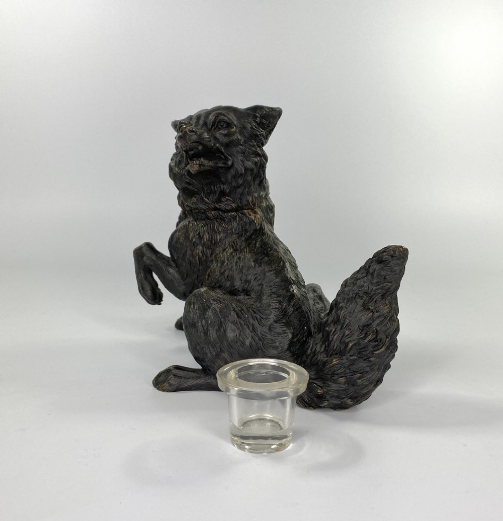 Austrian bronze inkwell, c. 1890. View XIV
