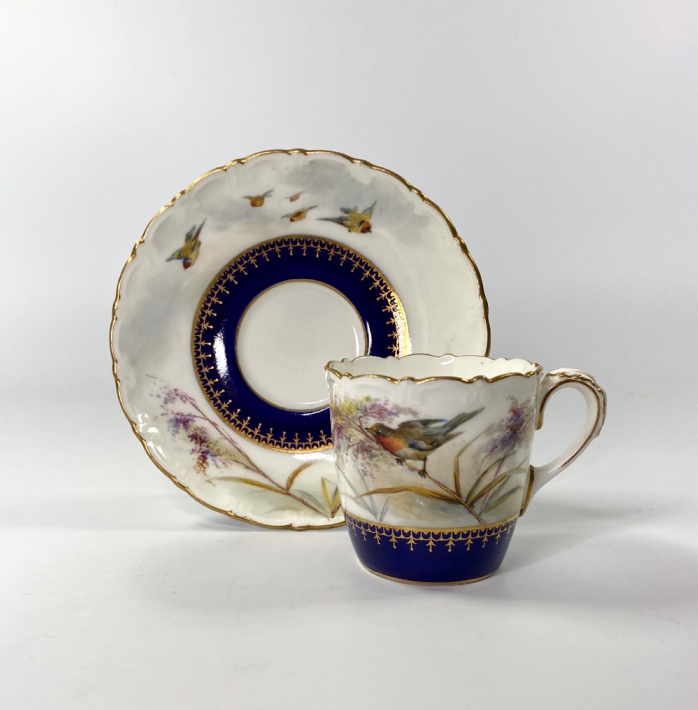 Royal China Works Worcester cup and saucer, dated 1902.