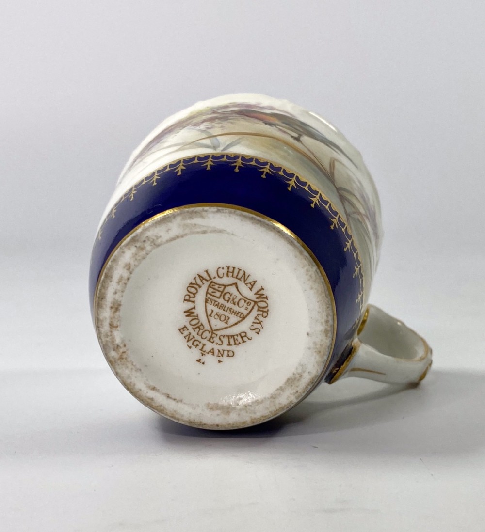 Royal China Works Worcester cup and saucer, dated 1902. View XII