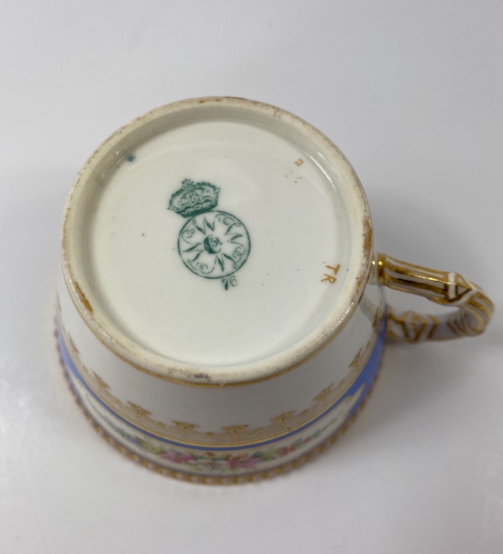Royal Worcester ‘Jewelled’ cup and saucer, dated 1876. View VII