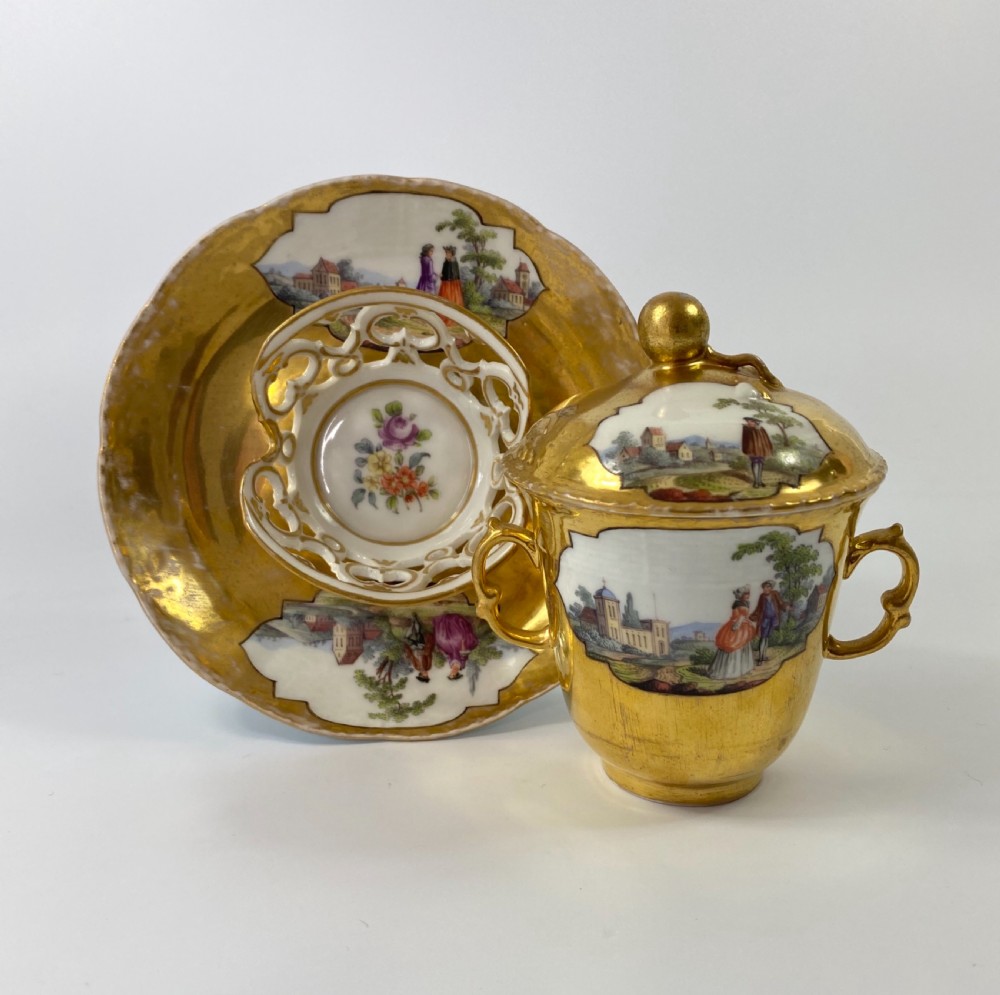 Berlin porcelain chocolate cup & trembleuse, c. 1770. View II