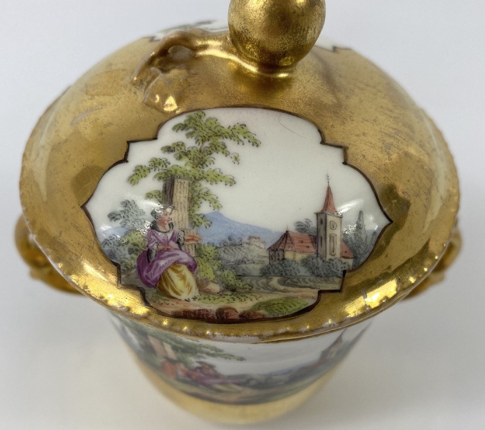 Berlin porcelain chocolate cup & trembleuse, c. 1770. View XVI