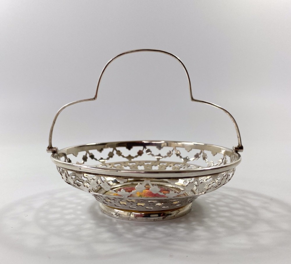Royal Worcester silver mounted basket. William Ricketts, dated 1912. View VII