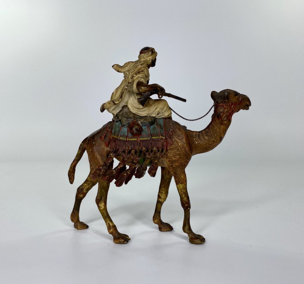 Franz Bergman bronze Arab on a camel, c. 1900. View II