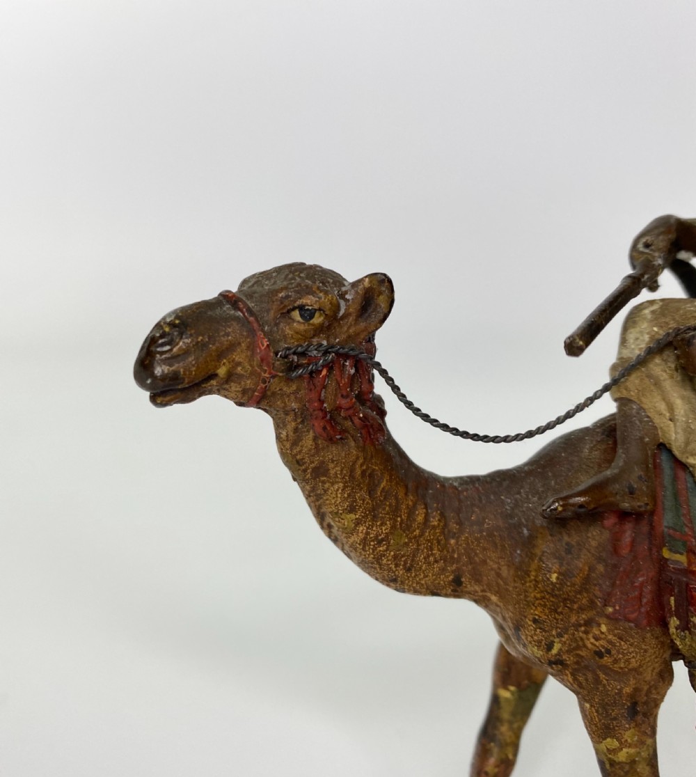 Franz Bergman bronze Arab on a camel, c. 1900. View IV