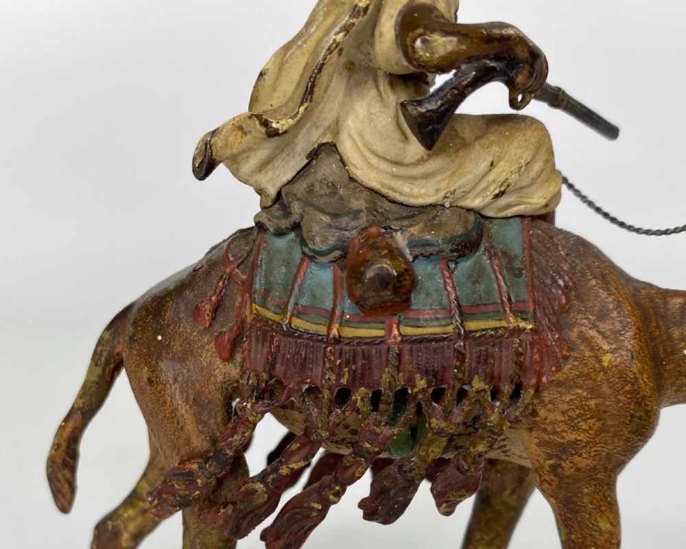Franz Bergman bronze Arab on a camel, c. 1900. View VII