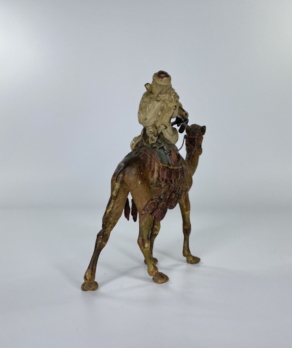 Franz Bergman bronze Arab on a camel, c. 1900. View IX