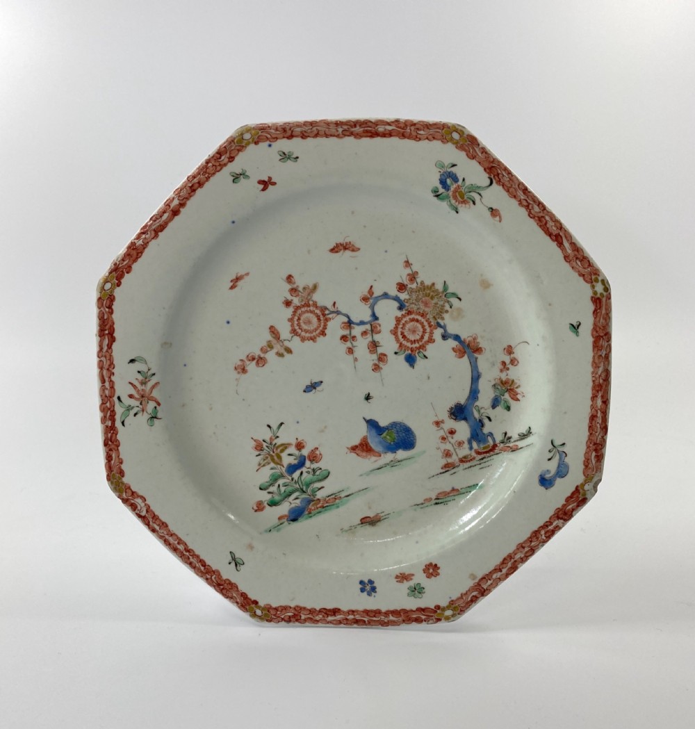 Bow porcelain plate. ‘Kakiemon Two Quail’, c. 1755.