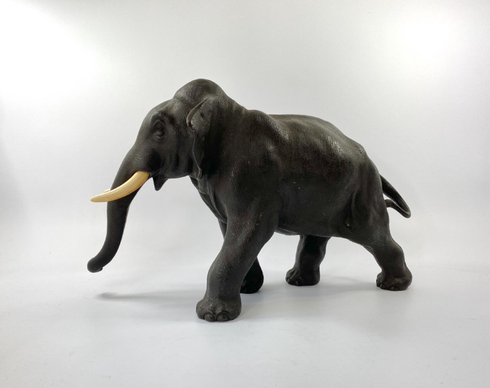 Japanese bronze elephant. Seiya. Meiji Period. View II