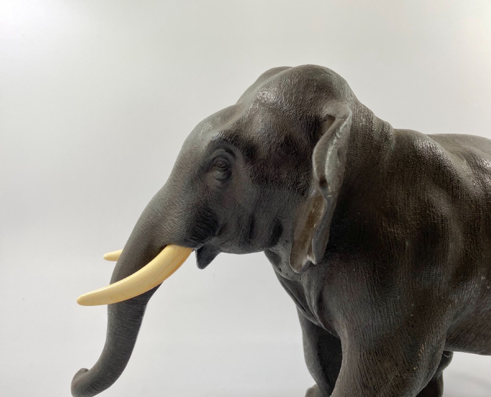 Japanese bronze elephant. Seiya. Meiji Period. View III