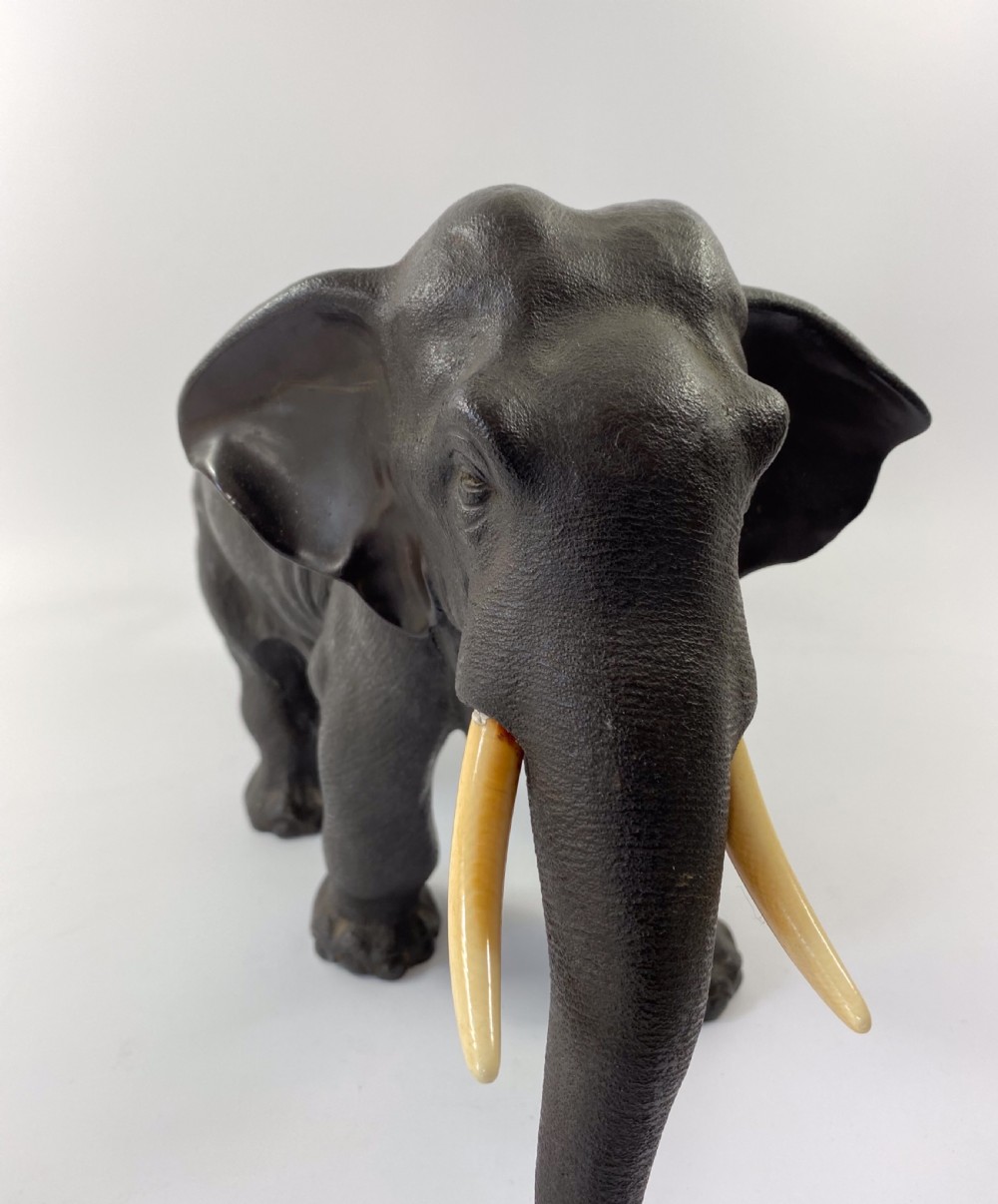 Japanese bronze elephant. Seiya. Meiji Period. View V