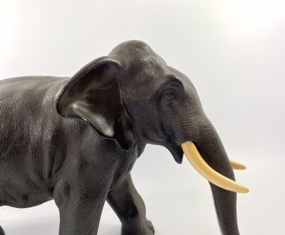 Japanese bronze elephant. Seiya. Meiji Period. View VI