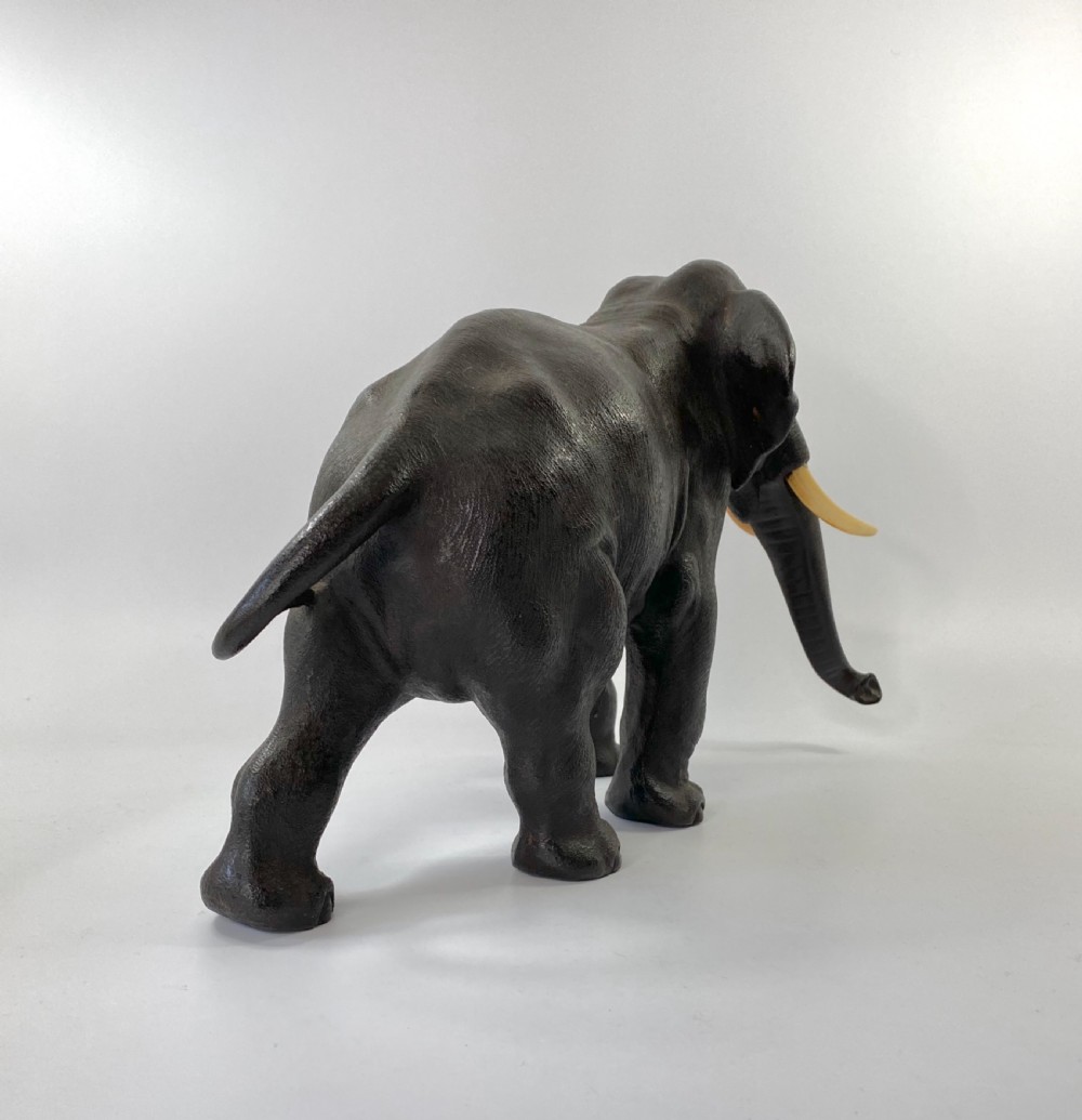 Japanese bronze elephant. Seiya. Meiji Period. View VII