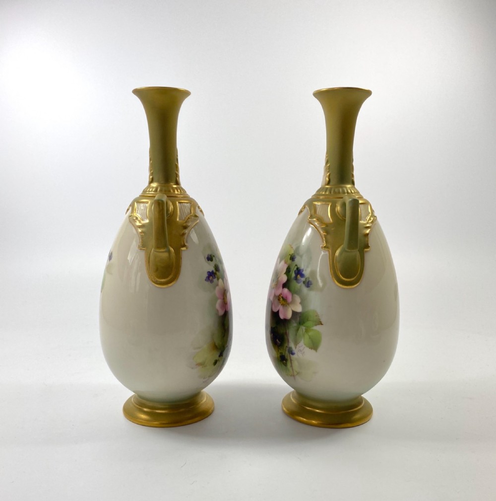 Royal Worcester vases, by George Cole, d. 1908. View IV