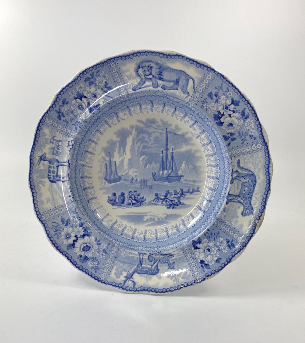 Staffordshire ‘Arctic Scenery dish, c. 1835.