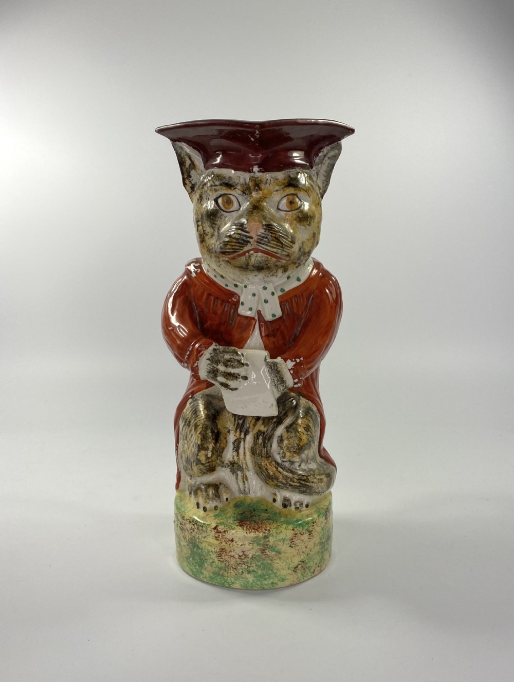 Staffordshire pottery Cat jug, c. 1860.