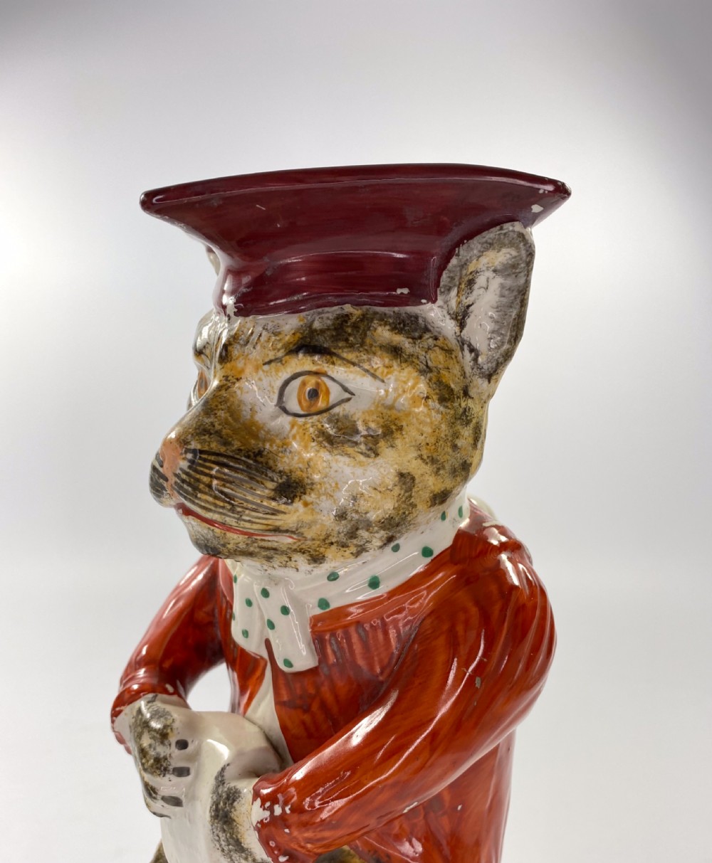Staffordshire pottery Cat jug, c. 1860. View IV