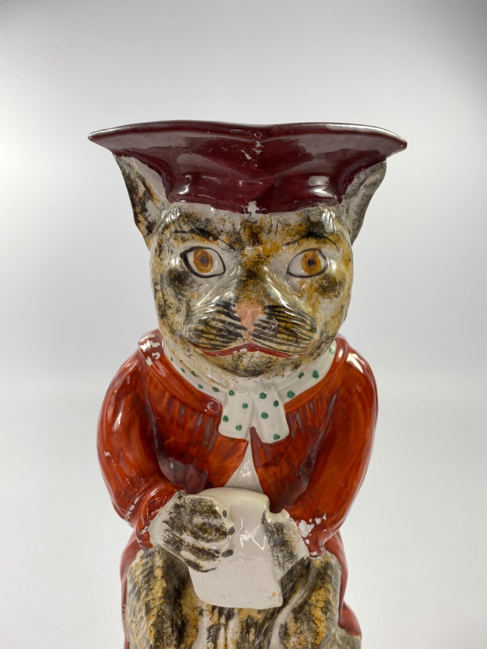 Staffordshire pottery Cat jug, c. 1860. View VII